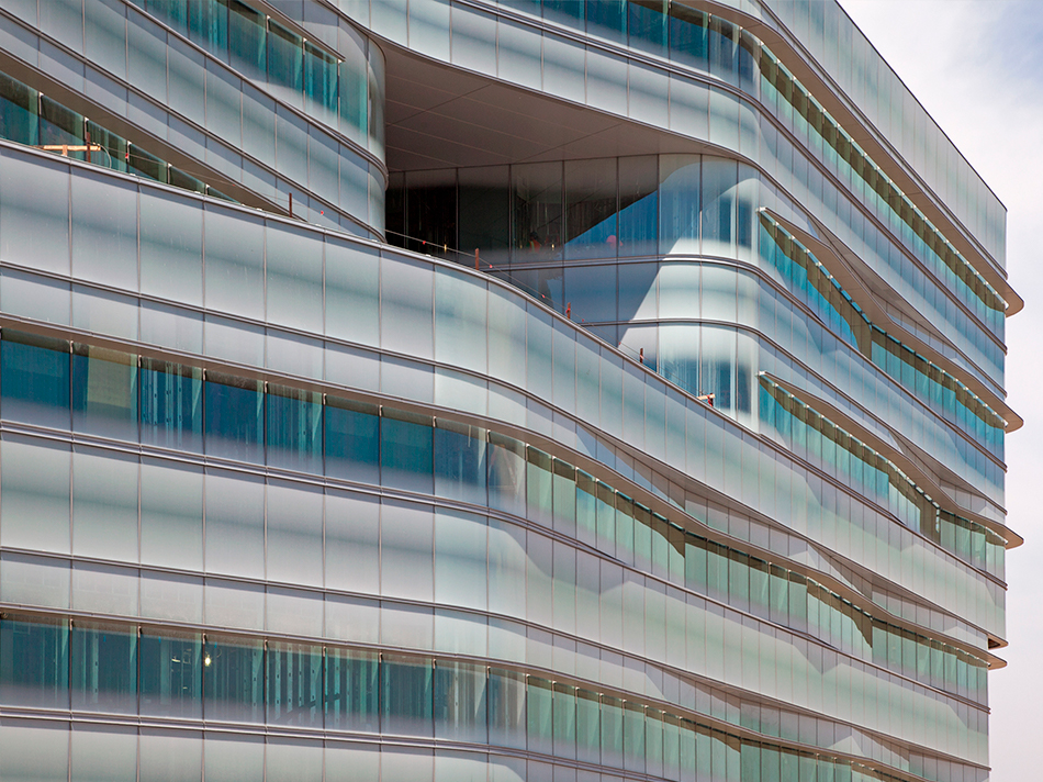 Jacobs Medical Center La Jolla curved printed insulated glass units