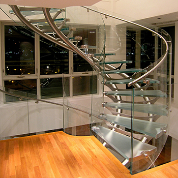 Karas SF Curved Glass Staircase Floating Steps Cristacurva