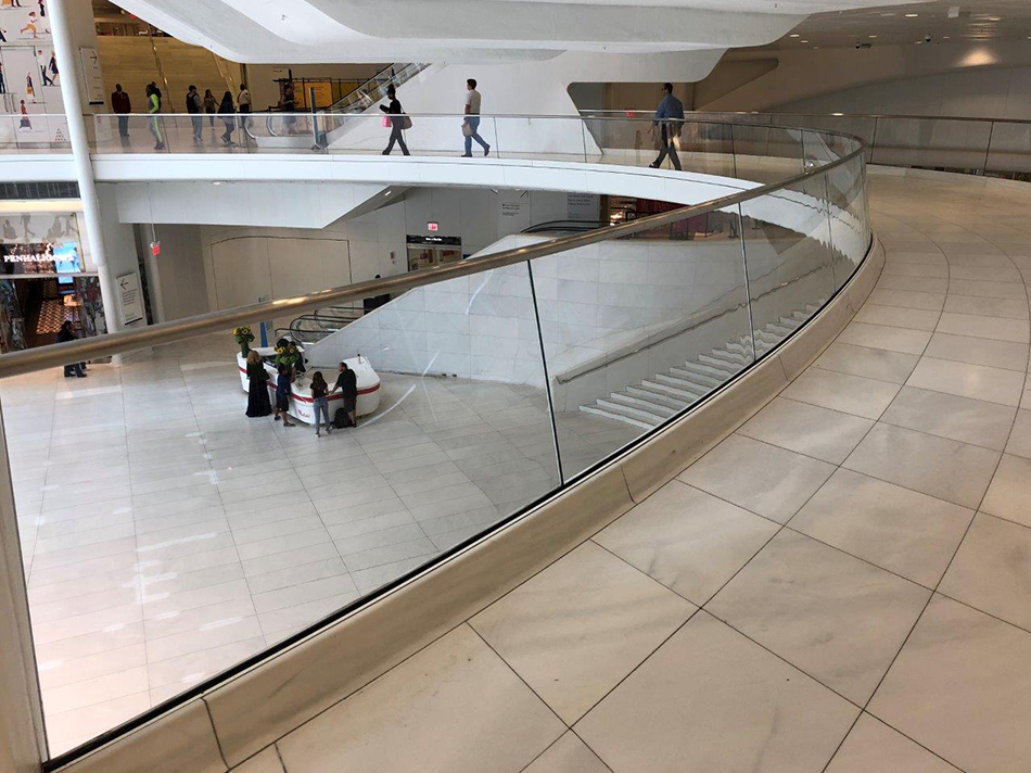  WTC Transportation Hub NYC curved guardrails extraclear glass