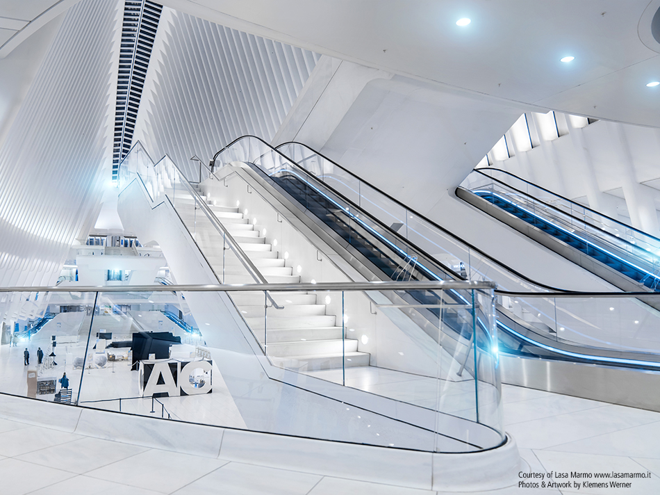 WTC Transportation Hub NYC curved guardrails extraclear glass Cristacurva